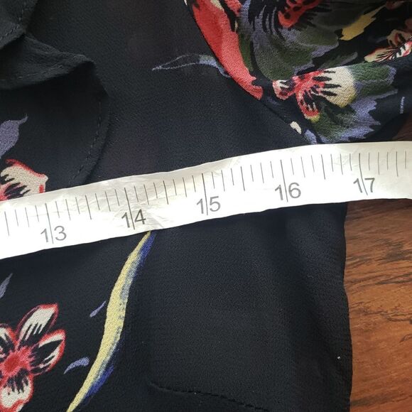 Reformation Black Floral Chic Feminine Workcore Trendy Mini Wrap Dress Size S - Picture 4 of 8
